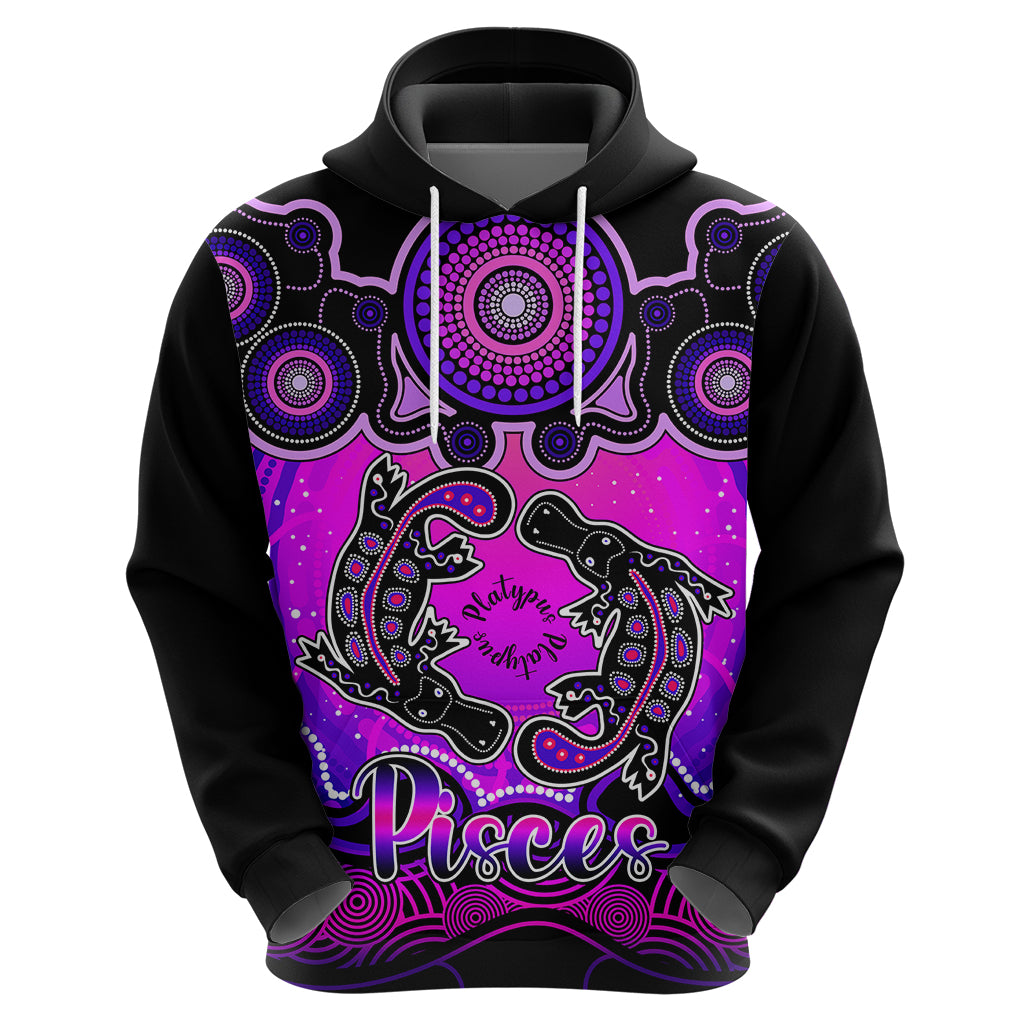 Personalised Australia Pisces  Platypus Zodiac Hoodie Auz Astrology Aboriginal - Magenta LT9 - Vibe Hoodie Shop