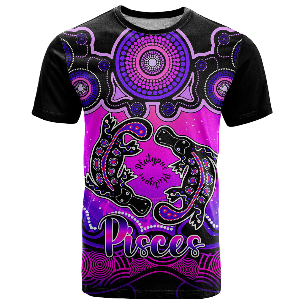 Personalised Australia Pisces  Platypus Zodiac T Shirt Auz Astrology Aboriginal - Magenta LT9 - Vibe Hoodie Shop