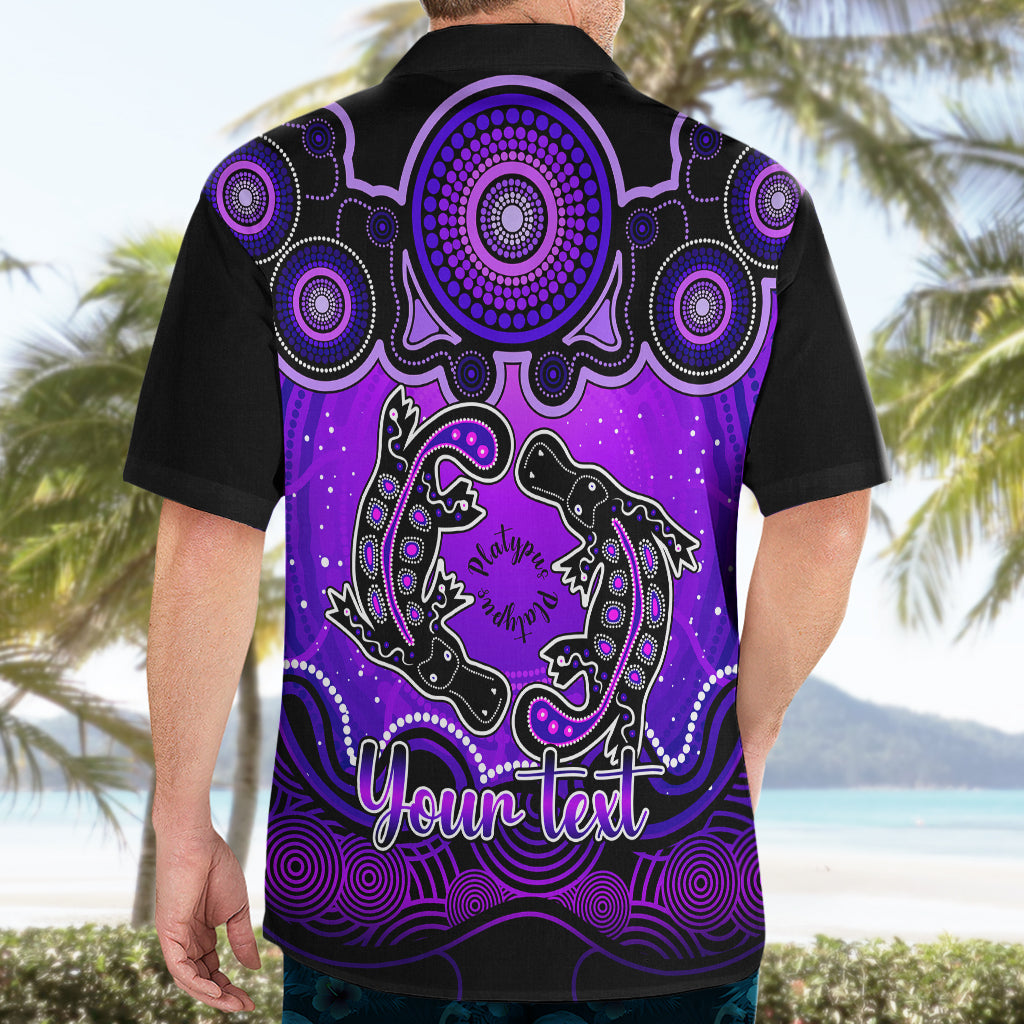 Personalised Australia Pisces  Platypus Zodiac Hawaiian Shirt Auz Astrology Aboriginal - Purple - Vibe Hoodie Shop