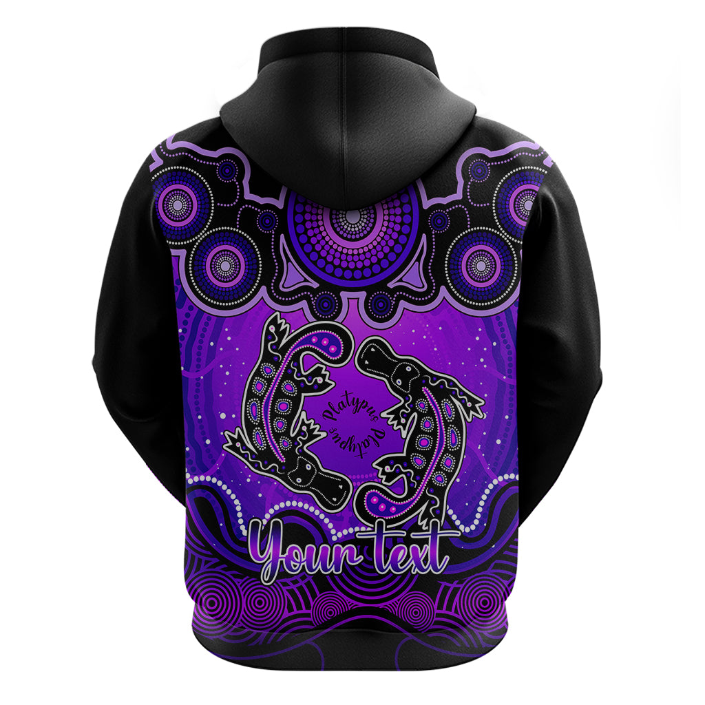 Personalised Australia Pisces  Platypus Zodiac Hoodie Auz Astrology Aboriginal - Purple LT9 - Vibe Hoodie Shop