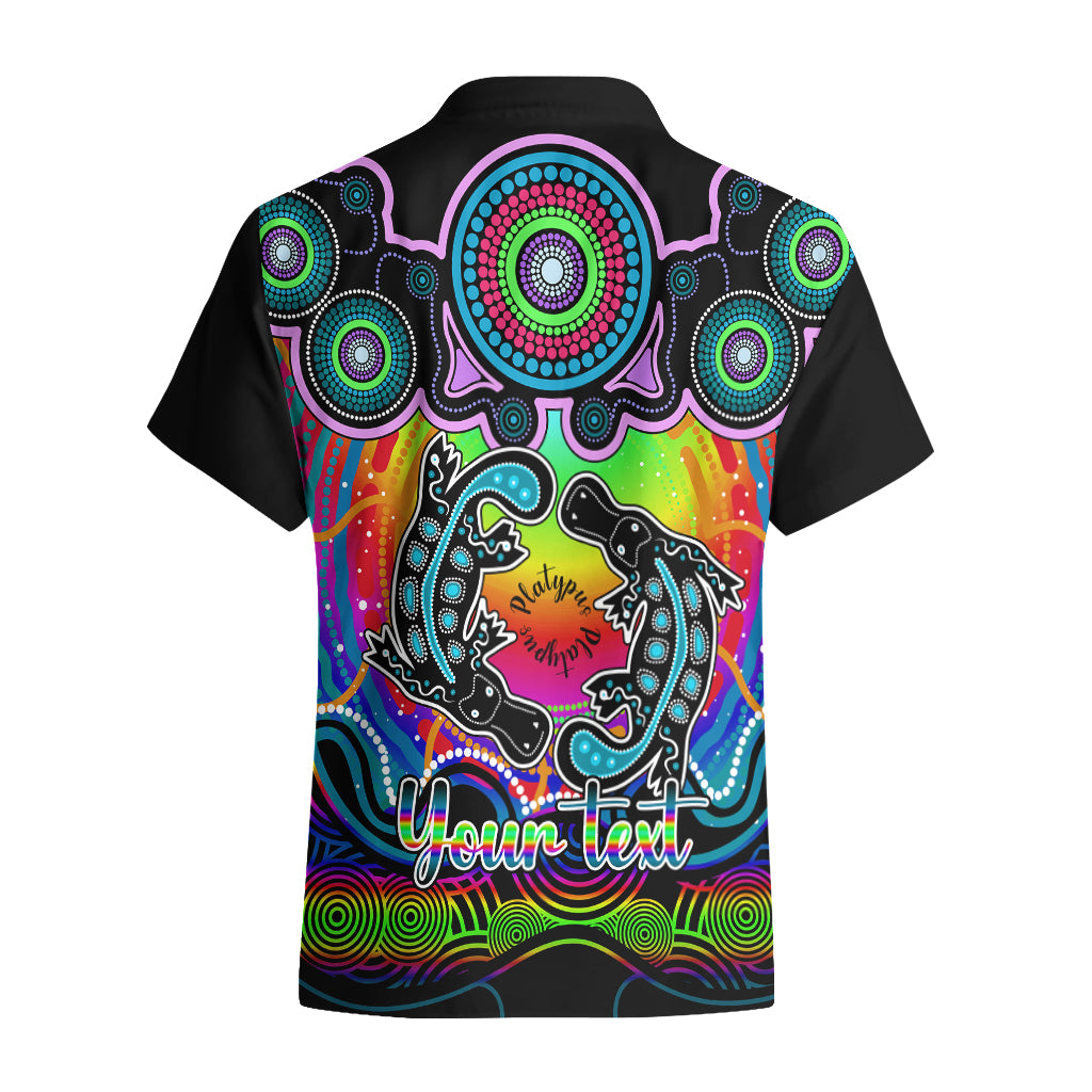 Personalised Australia Pisces  Platypus Zodiac Hawaiian Shirt Auz Astrology Aboriginal - Rainbow - Vibe Hoodie Shop