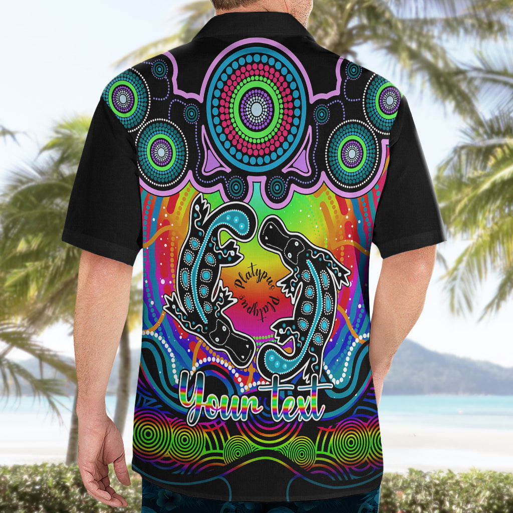 Personalised Australia Pisces  Platypus Zodiac Hawaiian Shirt Auz Astrology Aboriginal - Rainbow - Vibe Hoodie Shop