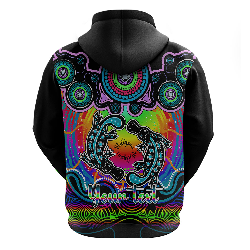 Personalised Australia Pisces  Platypus Zodiac Hoodie Auz Astrology Aboriginal - Rainbow LT9 - Vibe Hoodie Shop