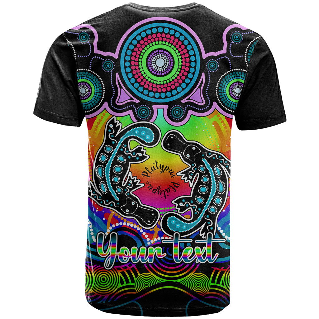 Personalised Australia Pisces  Platypus Zodiac T Shirt Auz Astrology Aboriginal - Rainbow LT9 - Vibe Hoodie Shop