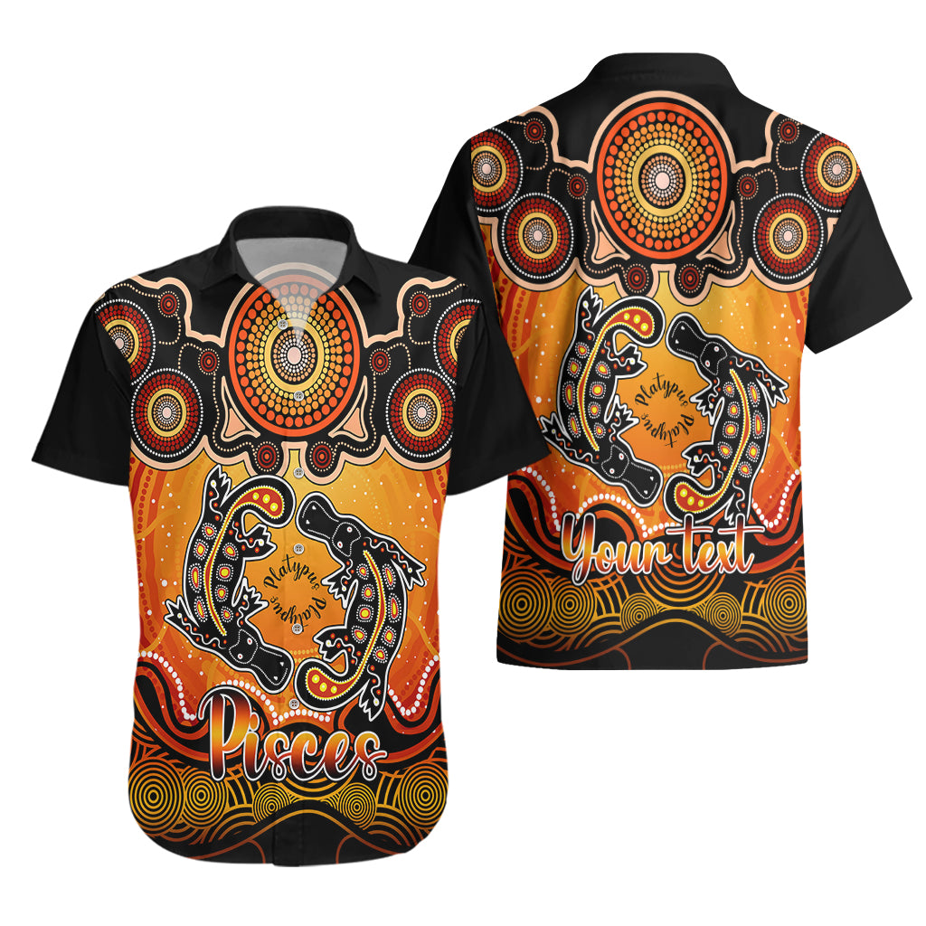 Personalised Australia Pisces  Platypus Zodiac Hawaiian Shirt Auz Astrology Aboriginal - Red - Vibe Hoodie Shop