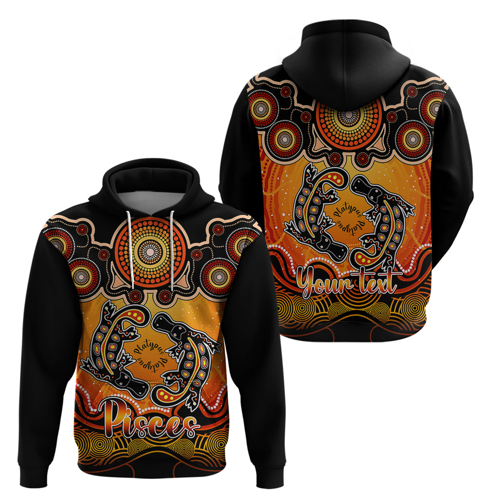 Personalised Australia Pisces  Platypus Zodiac Hoodie Auz Astrology Aboriginal - Red LT9 - Vibe Hoodie Shop
