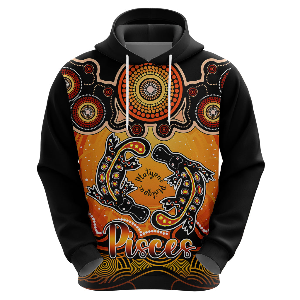 Personalised Australia Pisces  Platypus Zodiac Hoodie Auz Astrology Aboriginal - Red LT9 - Vibe Hoodie Shop