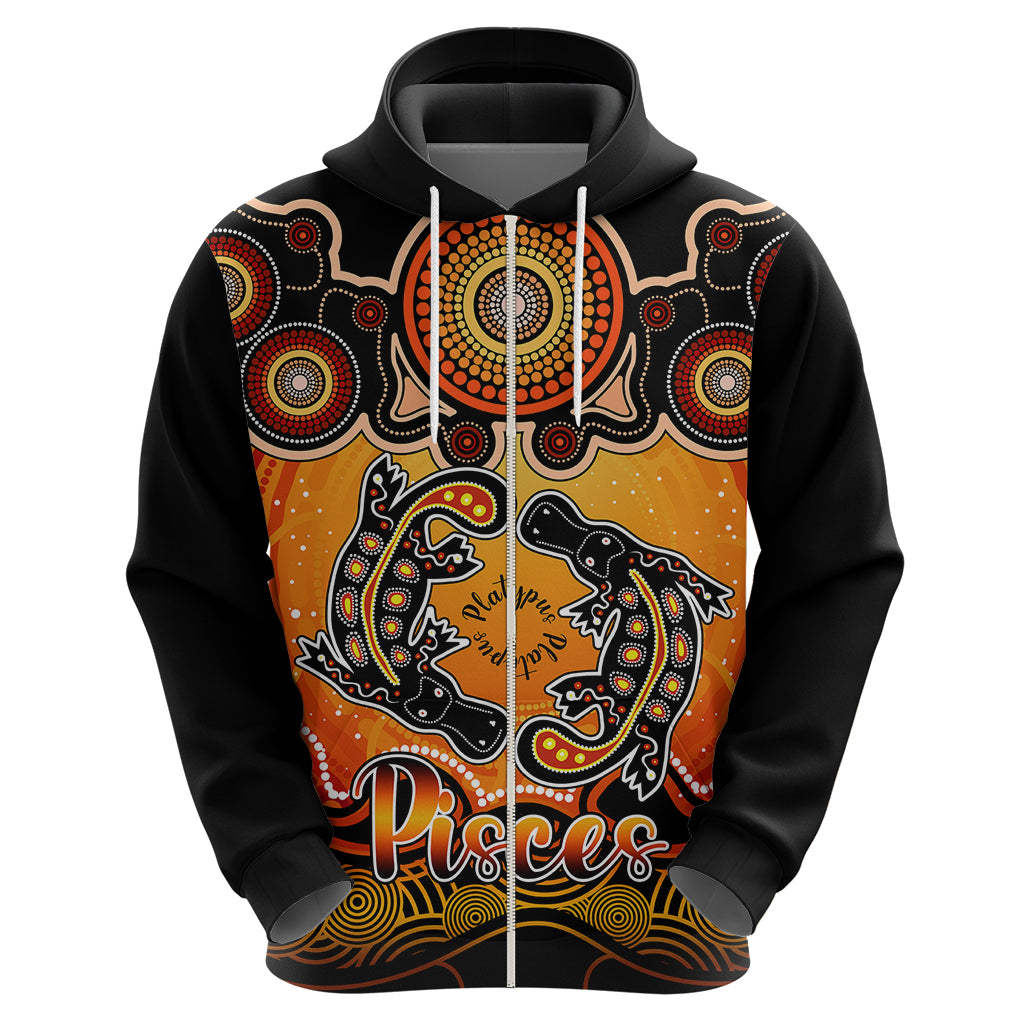Personalised Australia Pisces  Platypus Zodiac Hoodie Auz Astrology Aboriginal - Red LT9 - Vibe Hoodie Shop