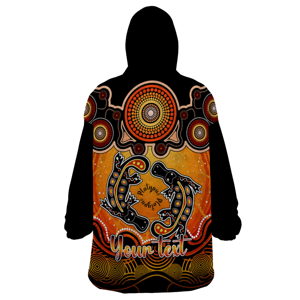 Personalised Australia Pisces  Platypus Zodiac Wearable Blanket Hoodie Auz Astrology Aboriginal - Red - Vibe Hoodie Shop