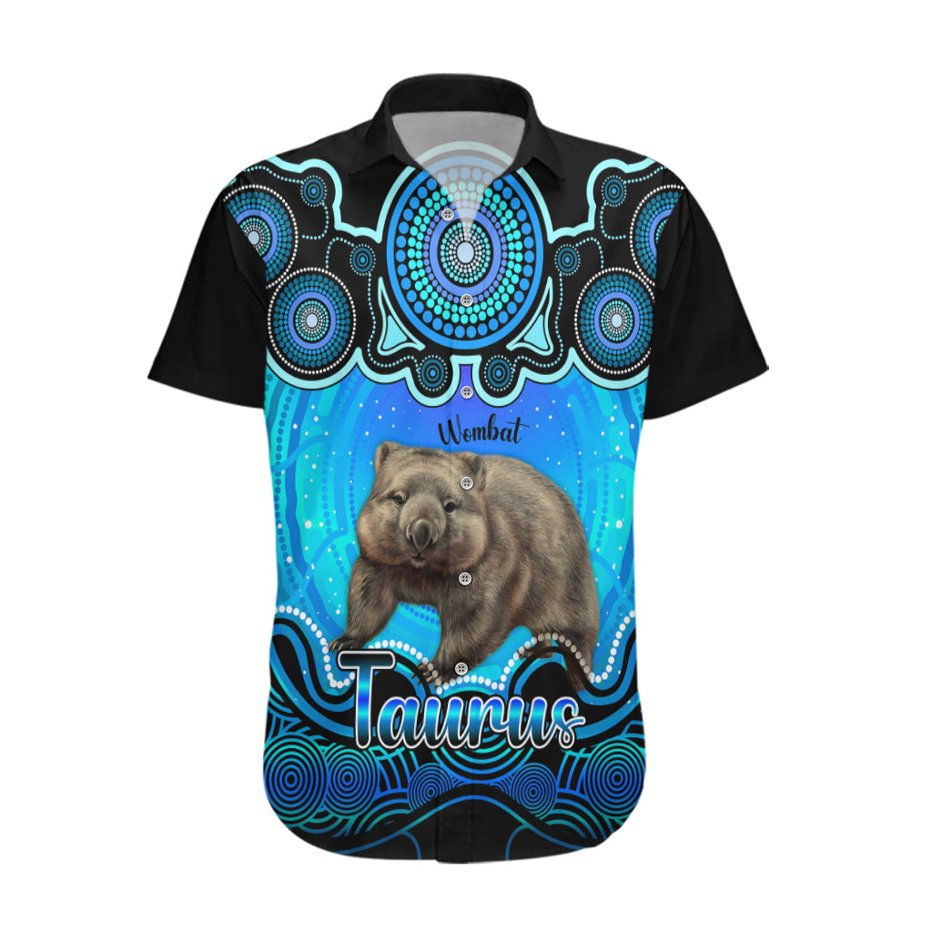 Personalised Australia Taurus Wombat Zodiac Hawaiian Shirt Auz Astrology Aboriginal - Aqua - Vibe Hoodie Shop