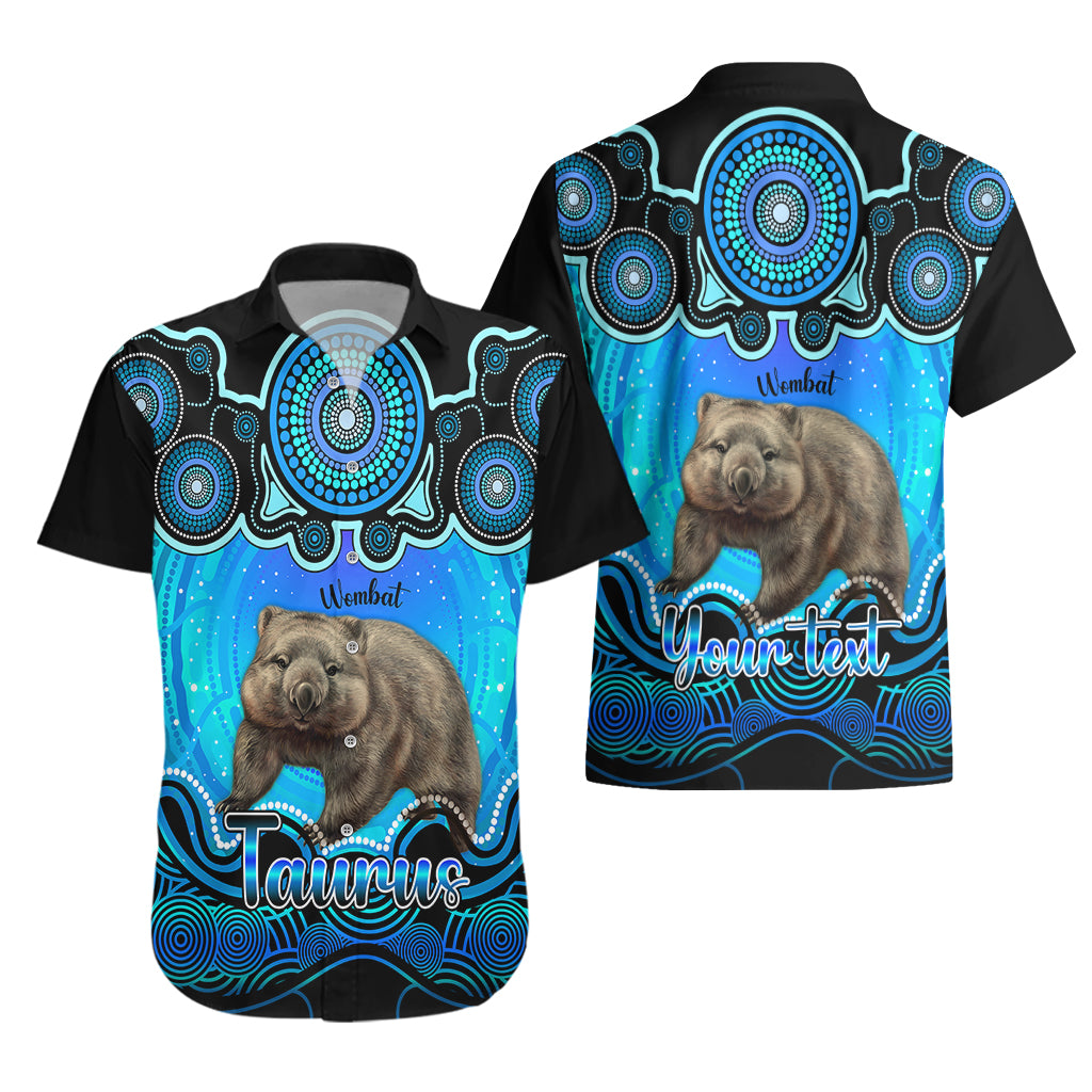 Personalised Australia Taurus Wombat Zodiac Hawaiian Shirt Auz Astrology Aboriginal - Aqua - Vibe Hoodie Shop