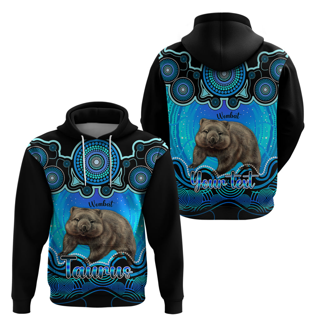Personalised Australia Taurus Wombat Zodiac Hoodie Auz Astrology Aboriginal - Aqua LT9 - Vibe Hoodie Shop