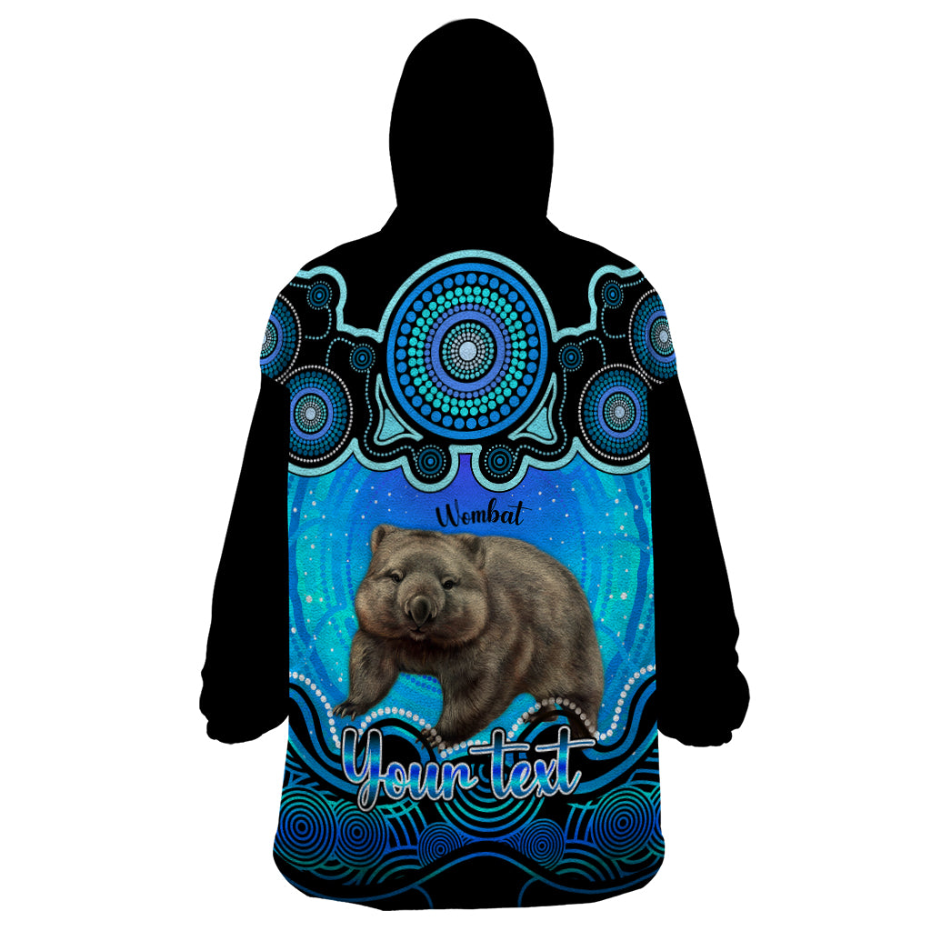 Personalised Australia Taurus Wombat Zodiac Wearable Blanket Hoodie Auz Astrology Aboriginal - Aqua - Vibe Hoodie Shop