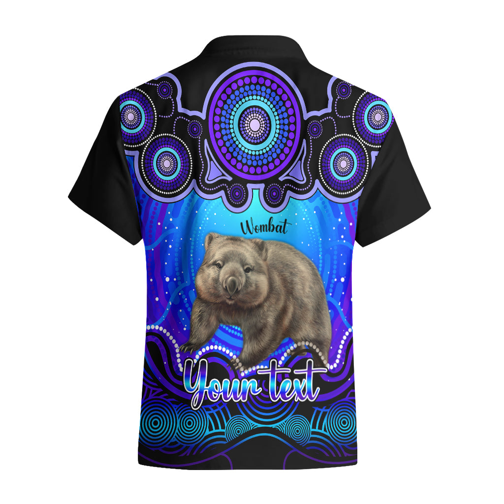 Personalised Australia Taurus Wombat Zodiac Hawaiian Shirt Auz Astrology Aboriginal - Blue - Vibe Hoodie Shop