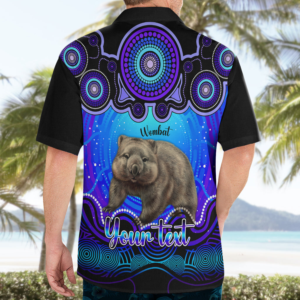 Personalised Australia Taurus Wombat Zodiac Hawaiian Shirt Auz Astrology Aboriginal - Blue - Vibe Hoodie Shop