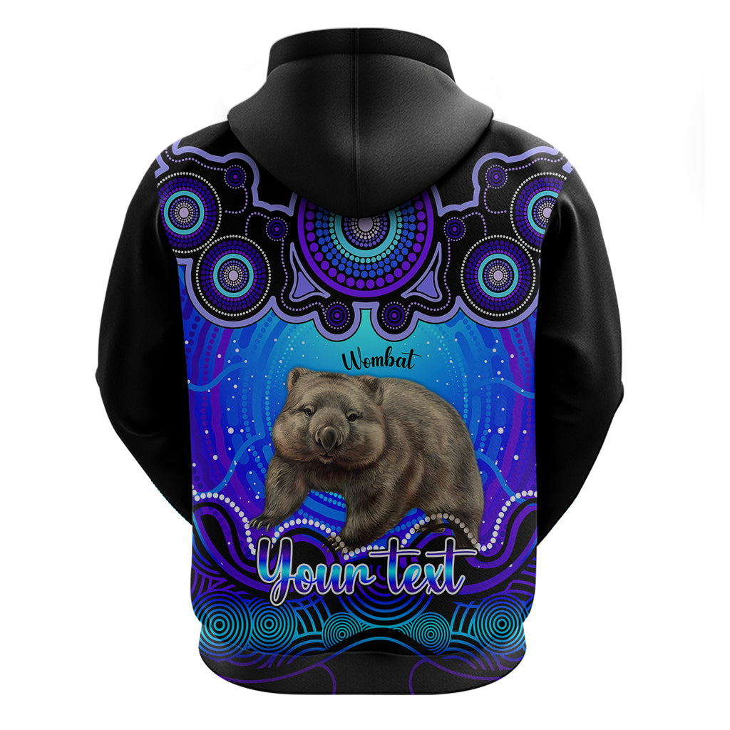 Personalised Australia Taurus Wombat Zodiac Hoodie Auz Astrology Aboriginal - Blue LT9 - Vibe Hoodie Shop