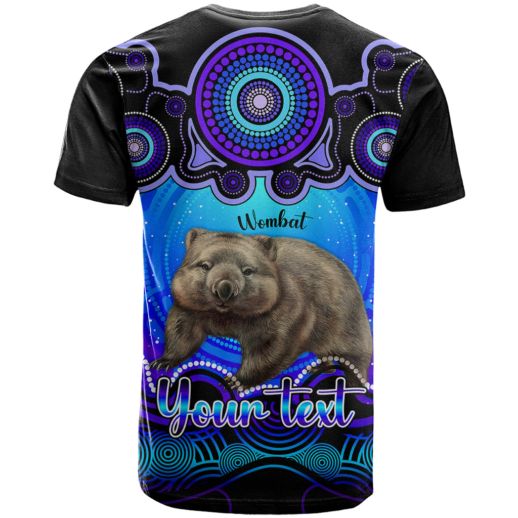 Personalised Australia Taurus Wombat Zodiac T Shirt Auz Astrology Aboriginal - Blue LT9 - Vibe Hoodie Shop