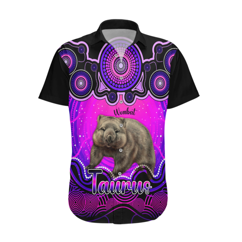 Personalised Australia Taurus Wombat Zodiac Hawaiian Shirt Auz Astrology Aboriginal - Magenta - Vibe Hoodie Shop