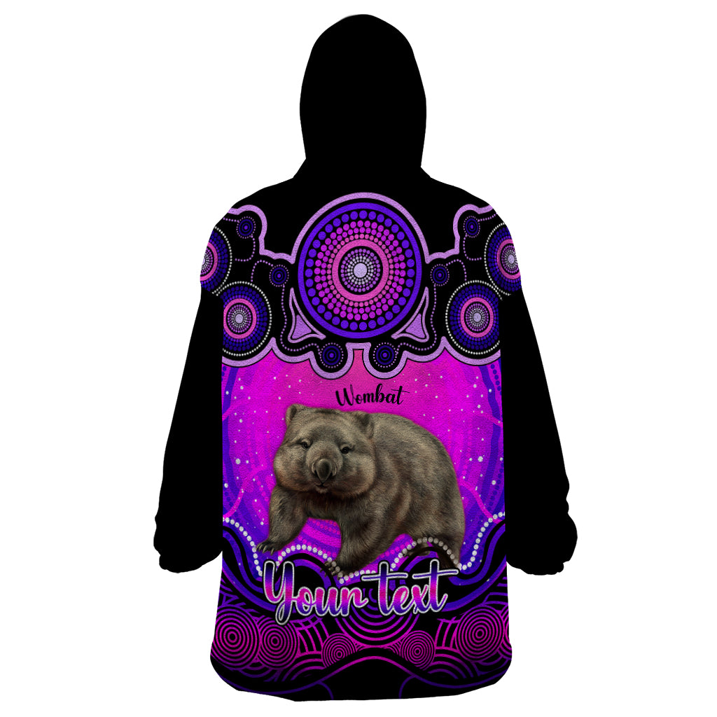 Personalised Australia Taurus Wombat Zodiac Wearable Blanket Hoodie Auz Astrology Aboriginal - Magenta - Vibe Hoodie Shop