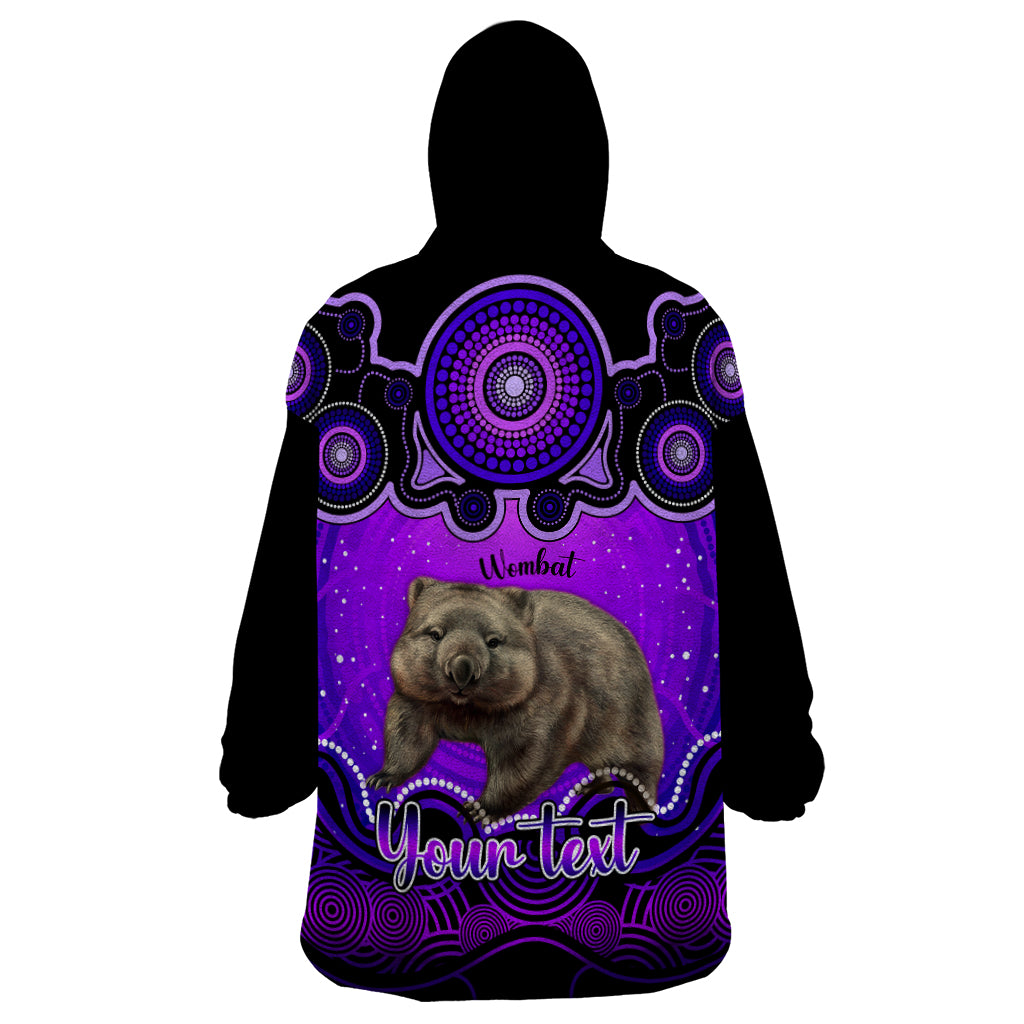 Personalised Australia Taurus Wombat Zodiac Wearable Blanket Hoodie Auz Astrology Aboriginal - Purple - Vibe Hoodie Shop