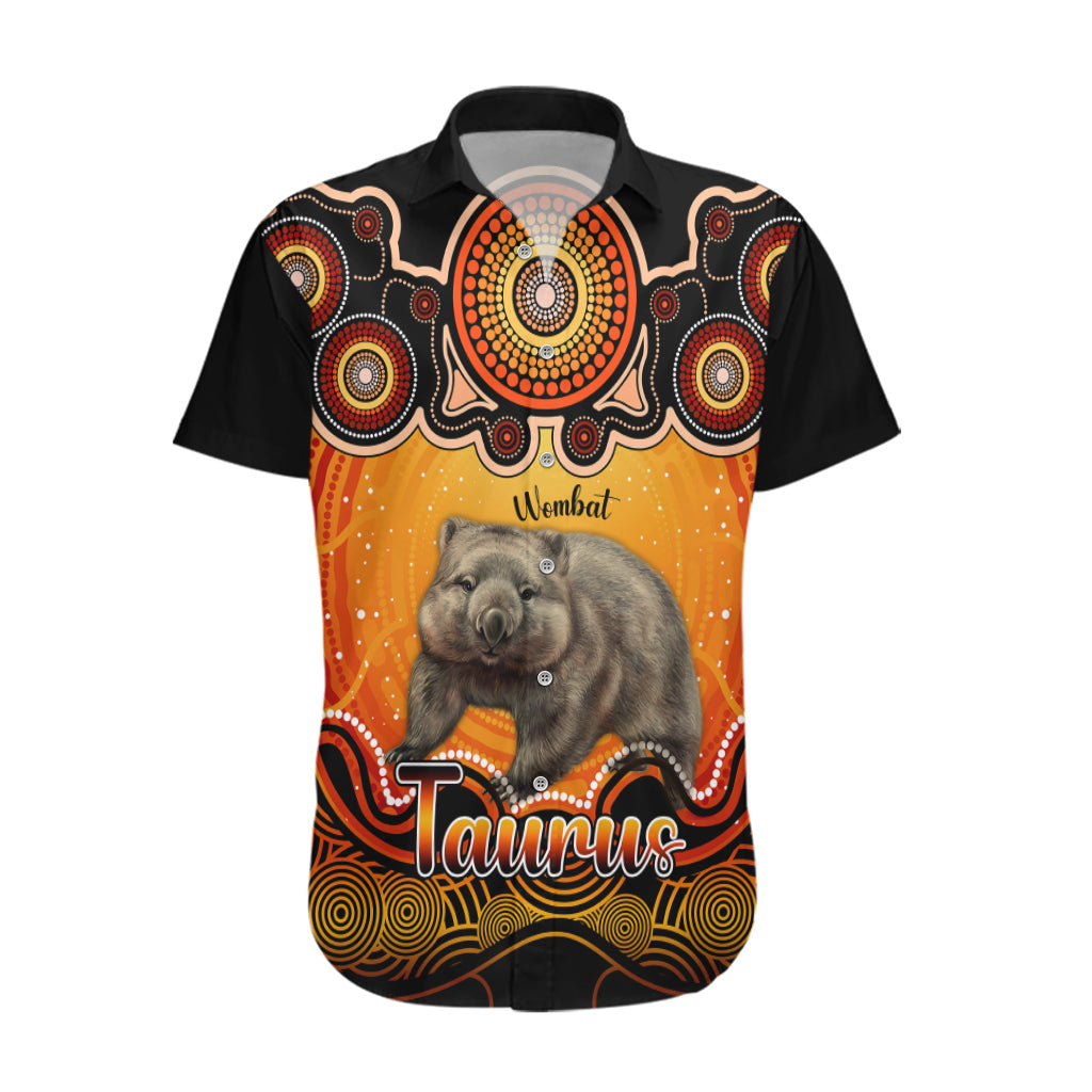 Personalised Australia Taurus Wombat Zodiac Hawaiian Shirt Auz Astrology Aboriginal - Red - Vibe Hoodie Shop