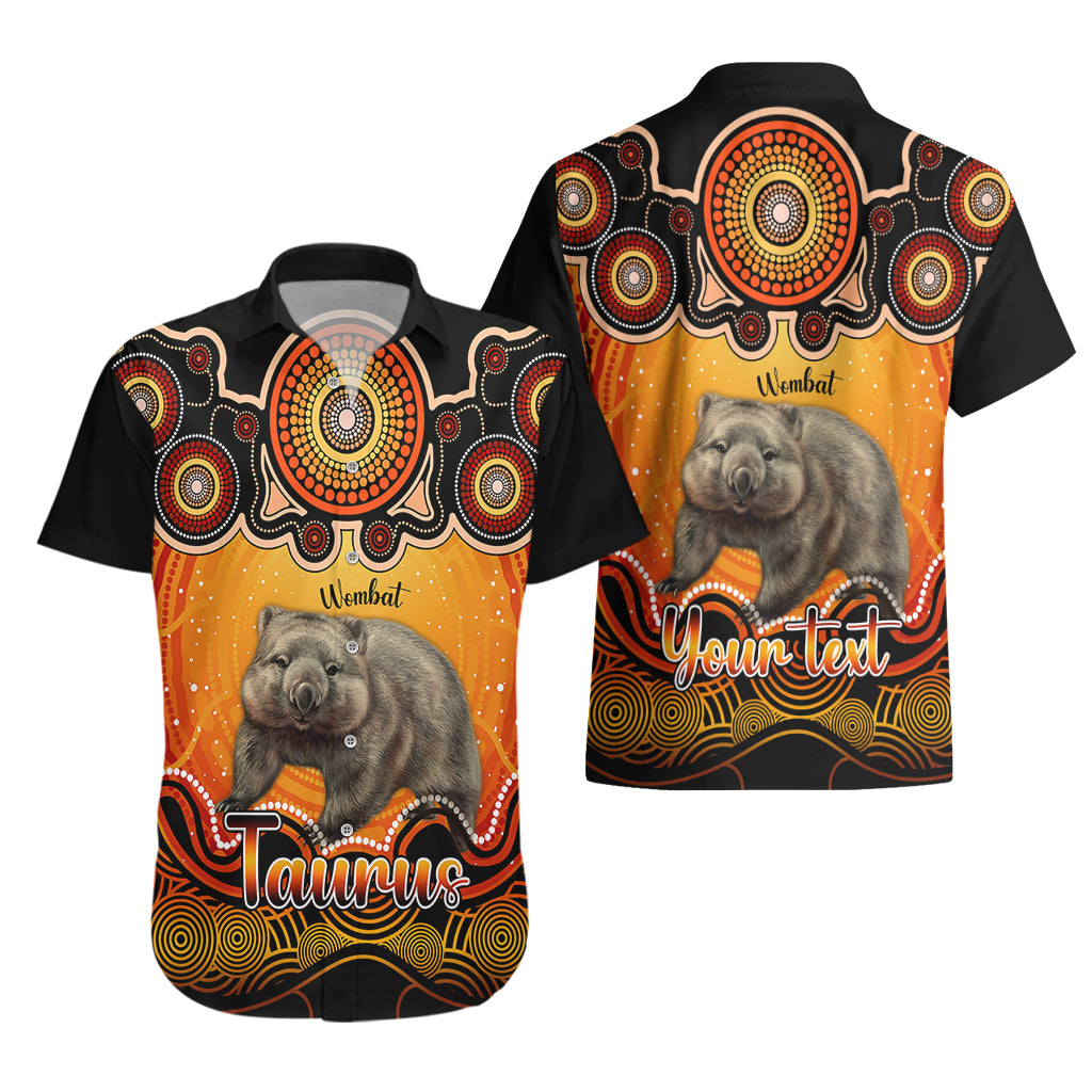 Personalised Australia Taurus Wombat Zodiac Hawaiian Shirt Auz Astrology Aboriginal - Red - Vibe Hoodie Shop