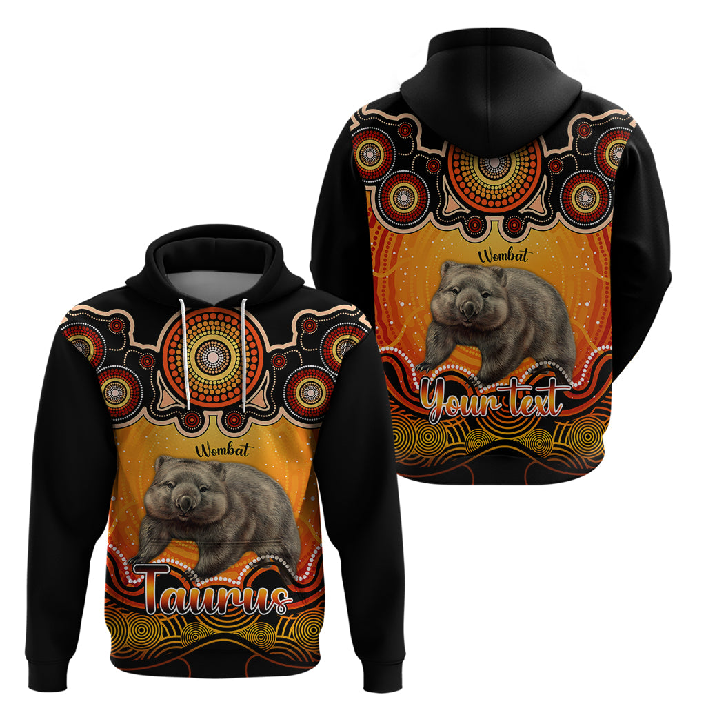 Personalised Australia Taurus Wombat Zodiac Hoodie Auz Astrology Aboriginal - Red LT9 - Vibe Hoodie Shop