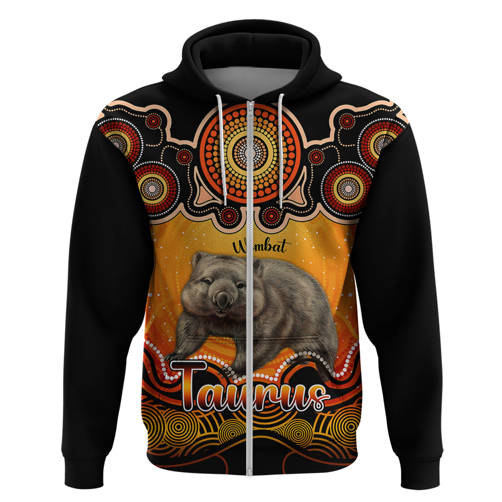 Personalised Australia Taurus Wombat Zodiac Hoodie Auz Astrology Aboriginal - Red LT9 - Vibe Hoodie Shop