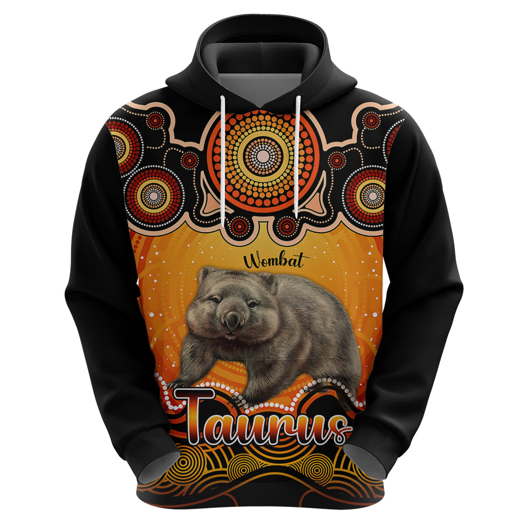 Personalised Australia Taurus Wombat Zodiac Hoodie Auz Astrology Aboriginal - Red LT9 - Vibe Hoodie Shop