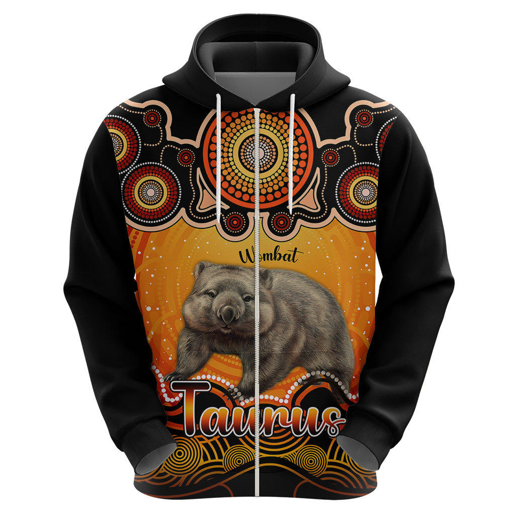 Personalised Australia Taurus Wombat Zodiac Hoodie Auz Astrology Aboriginal - Red LT9 - Vibe Hoodie Shop