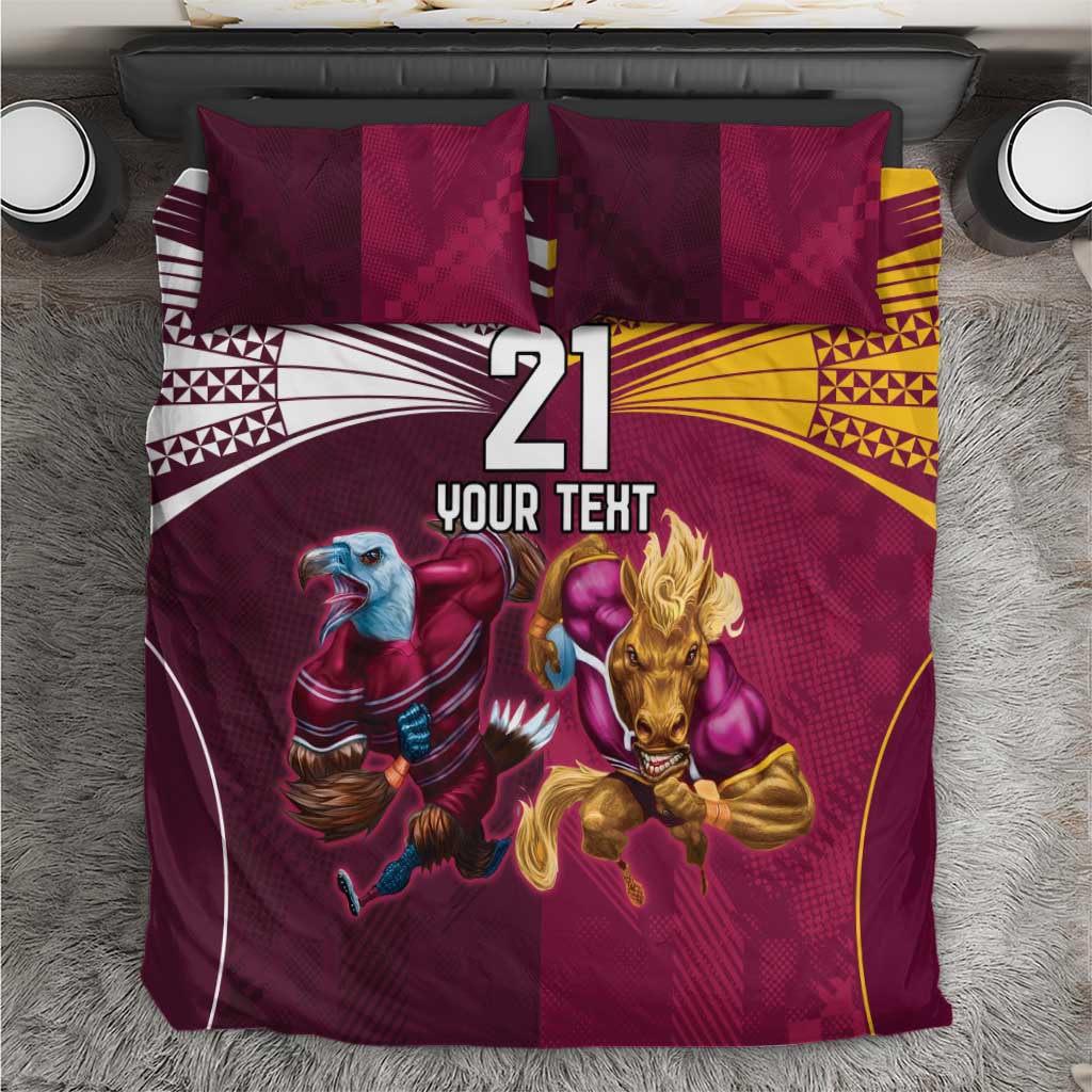 Custom Sea Eagles And Broncos Rugby Bedding Set Sporty Style - Vibe Hoodie Shop