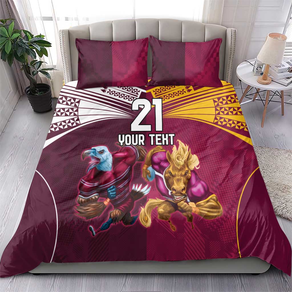 Custom Sea Eagles And Broncos Rugby Bedding Set Sporty Style - Vibe Hoodie Shop