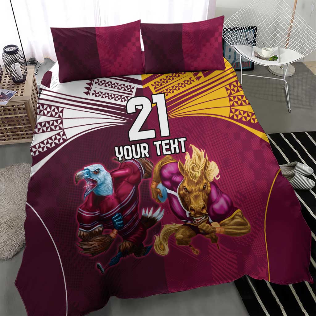 Custom Sea Eagles And Broncos Rugby Bedding Set Sporty Style - Vibe Hoodie Shop