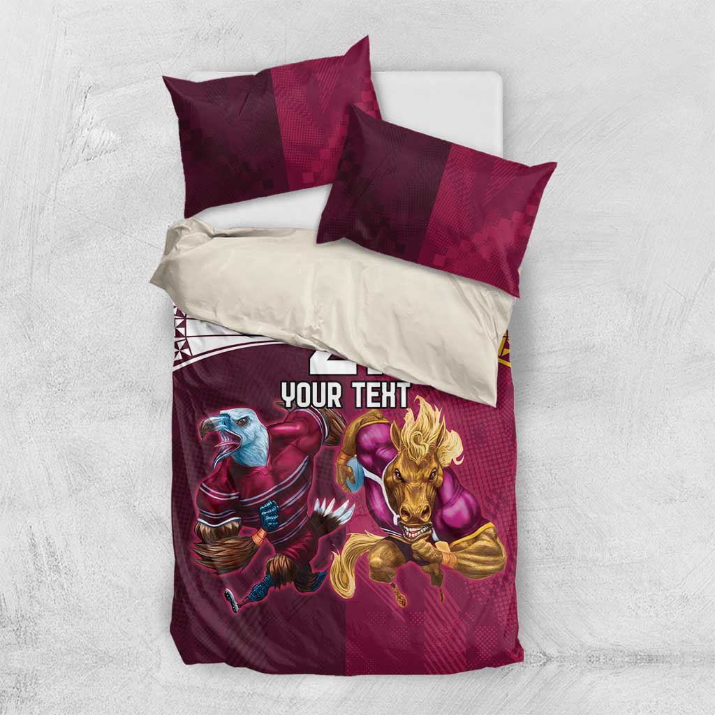 Custom Sea Eagles And Broncos Rugby Bedding Set Sporty Style - Vibe Hoodie Shop