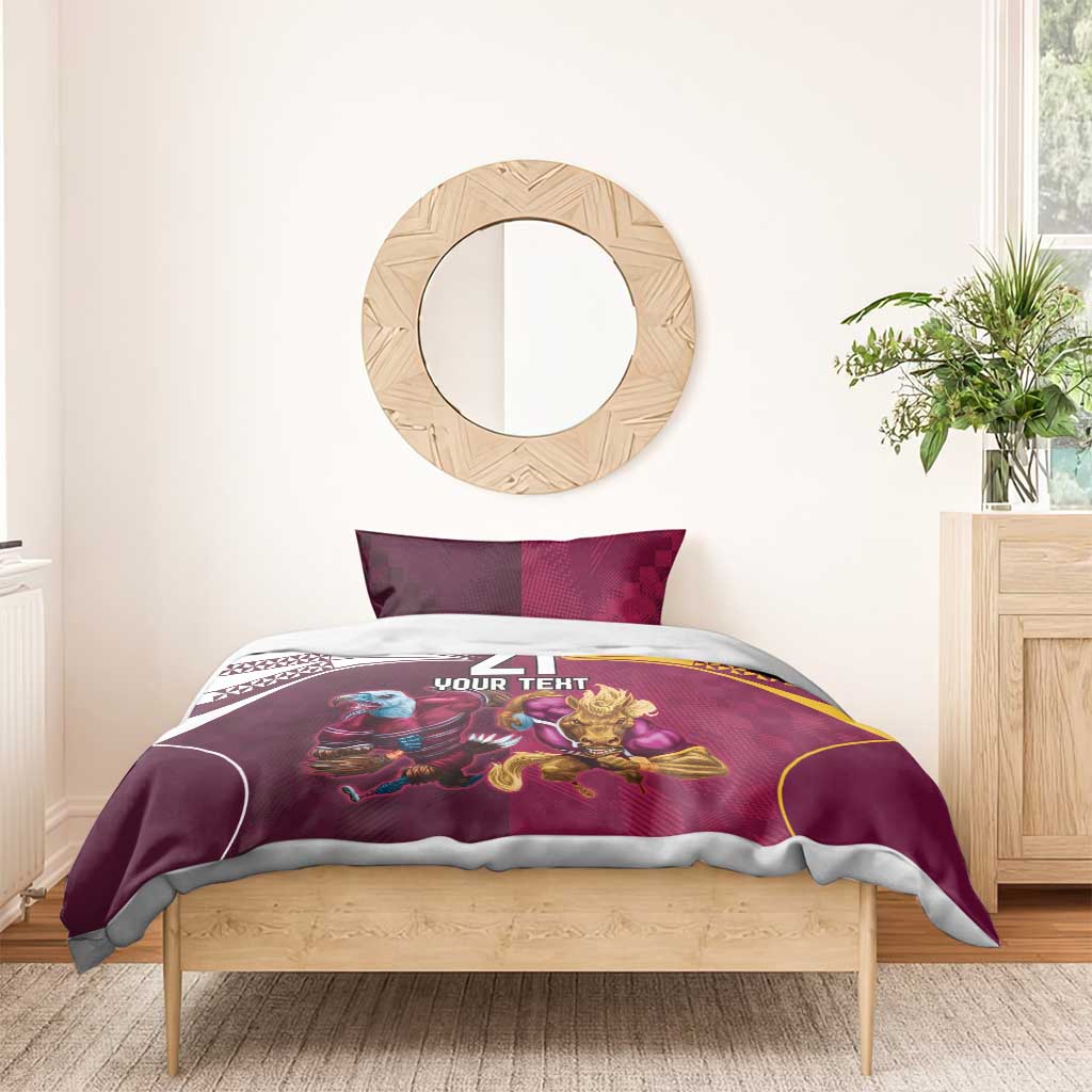 Custom Sea Eagles And Broncos Rugby Bedding Set Sporty Style - Vibe Hoodie Shop