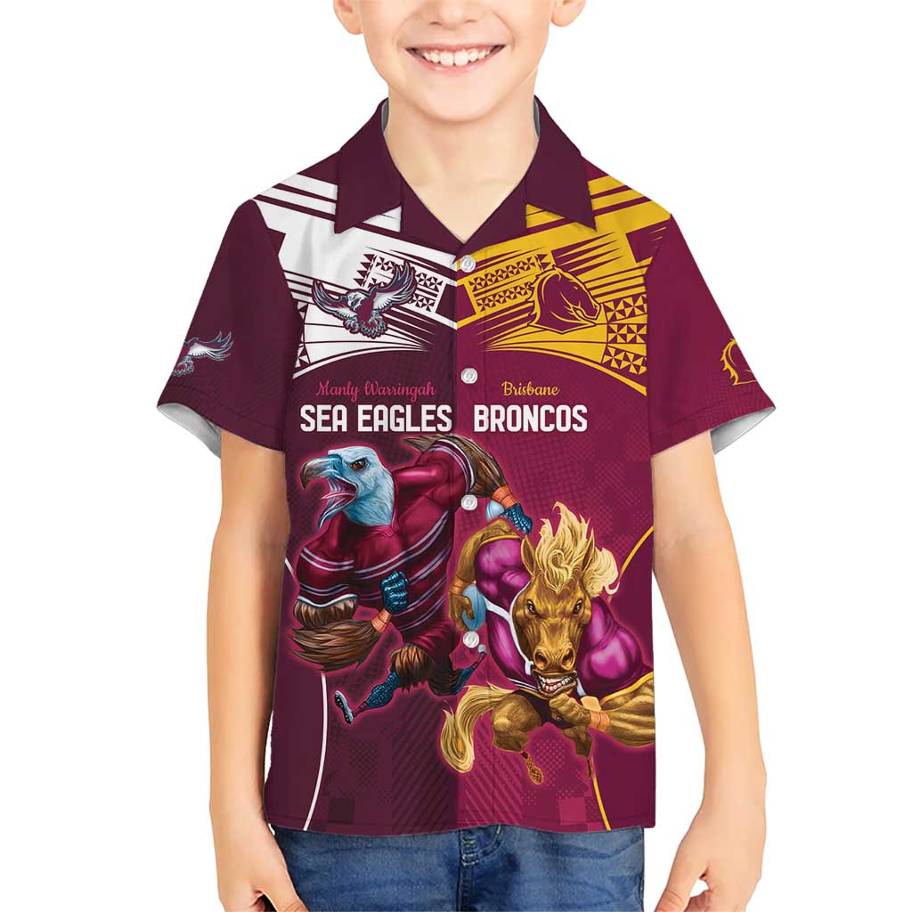 Custom Sea Eagles And Broncos Rugby Hawaiian Shirt Sporty Style - Vibe Hoodie Shop