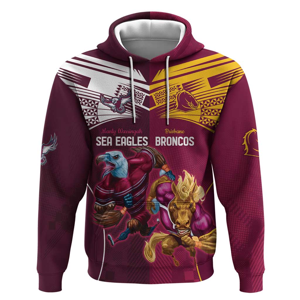 Custom Sea Eagles And Broncos Rugby Hoodie Sporty Style LT9 - Vibe Hoodie Shop