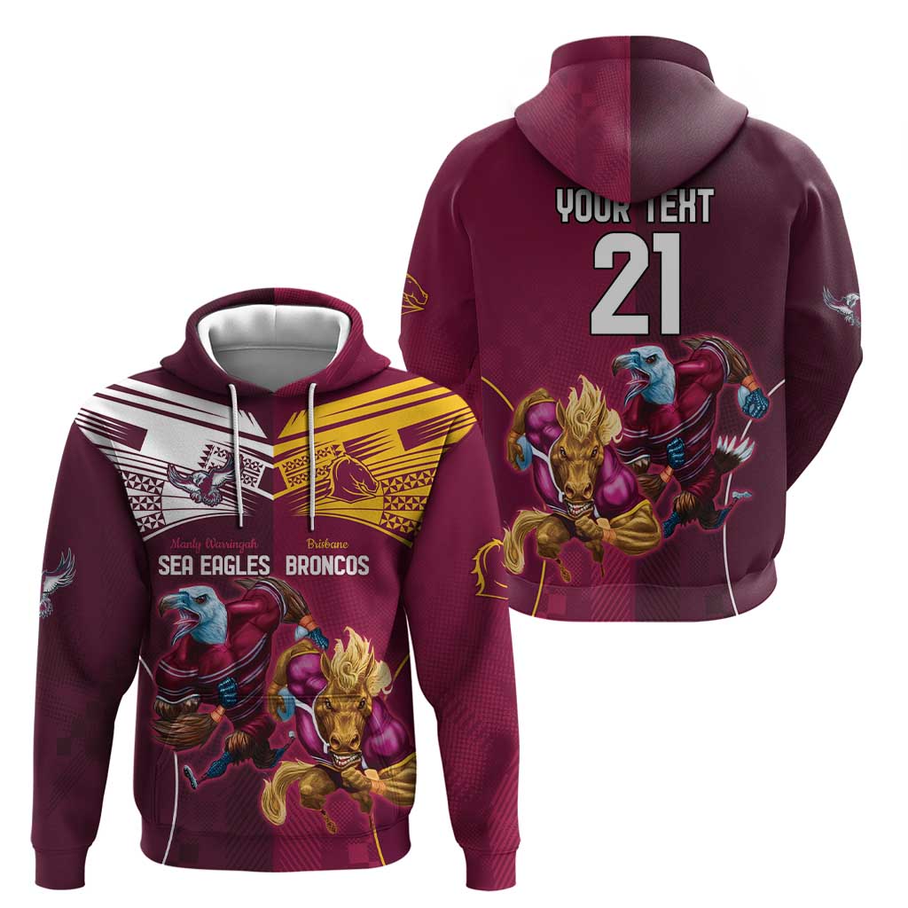 Custom Sea Eagles And Broncos Rugby Hoodie Sporty Style LT9 - Vibe Hoodie Shop