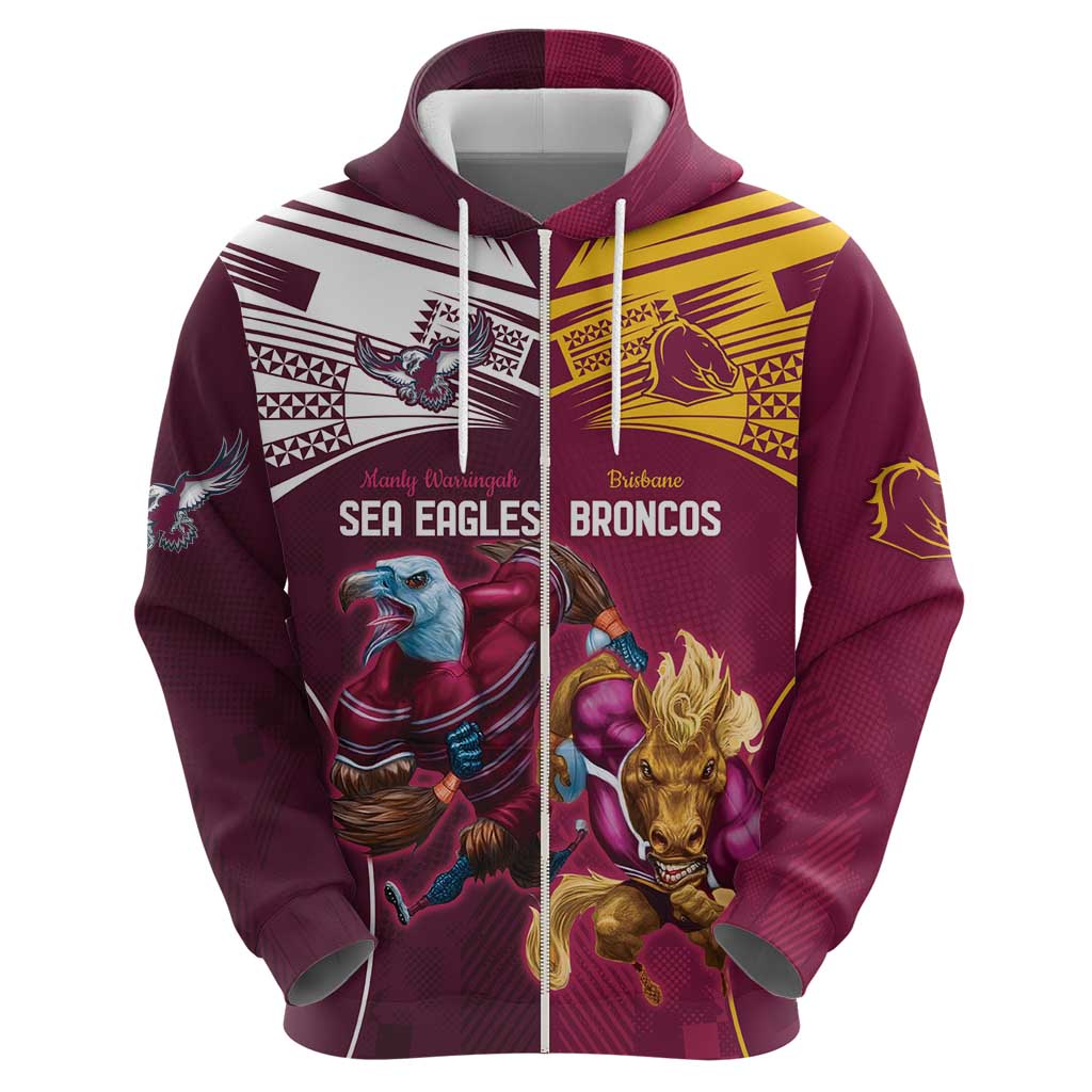 Custom Sea Eagles And Broncos Rugby Hoodie Sporty Style LT9 - Vibe Hoodie Shop