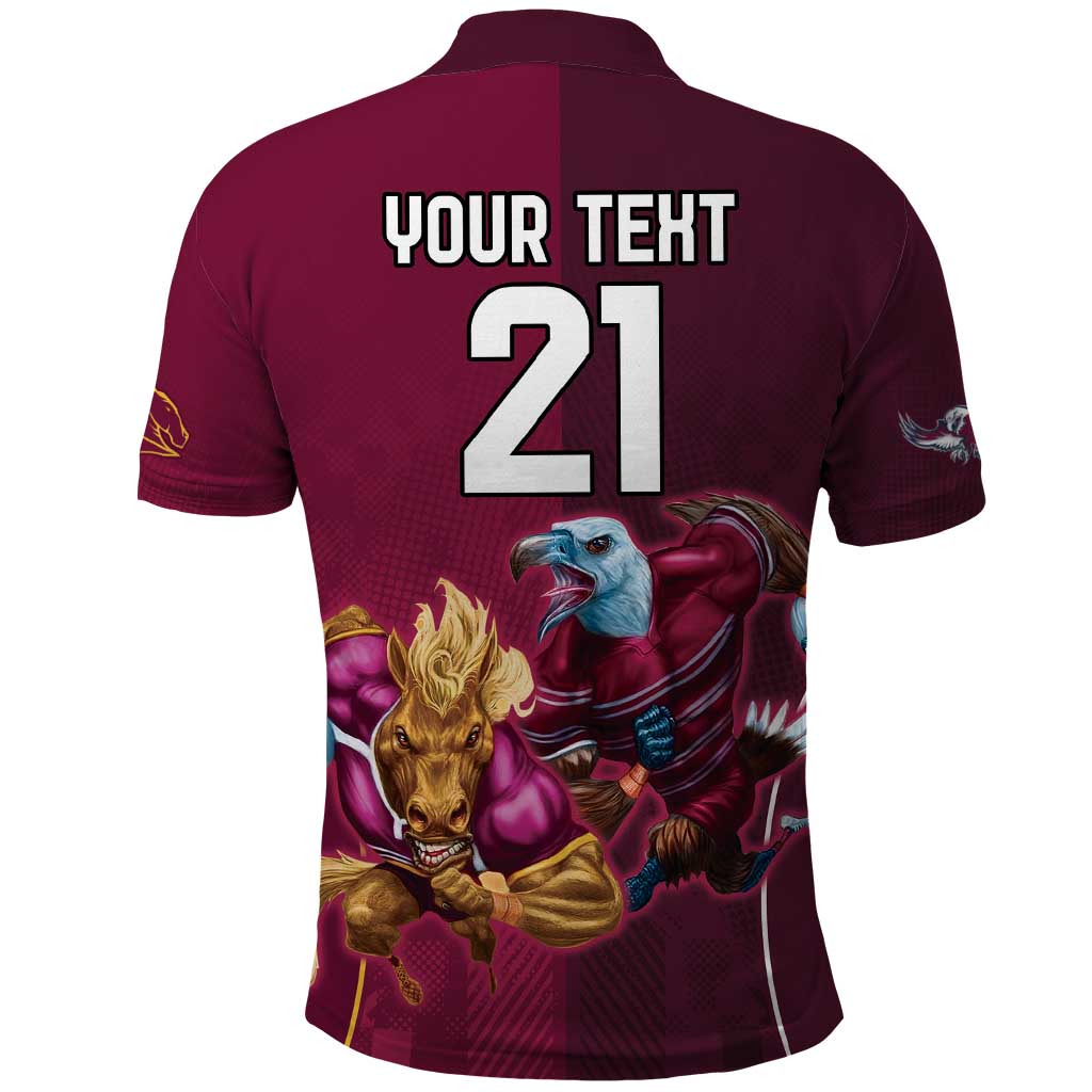 Custom Sea Eagles And Broncos Rugby Polo Shirt Sporty Style LT9 - Vibe Hoodie Shop