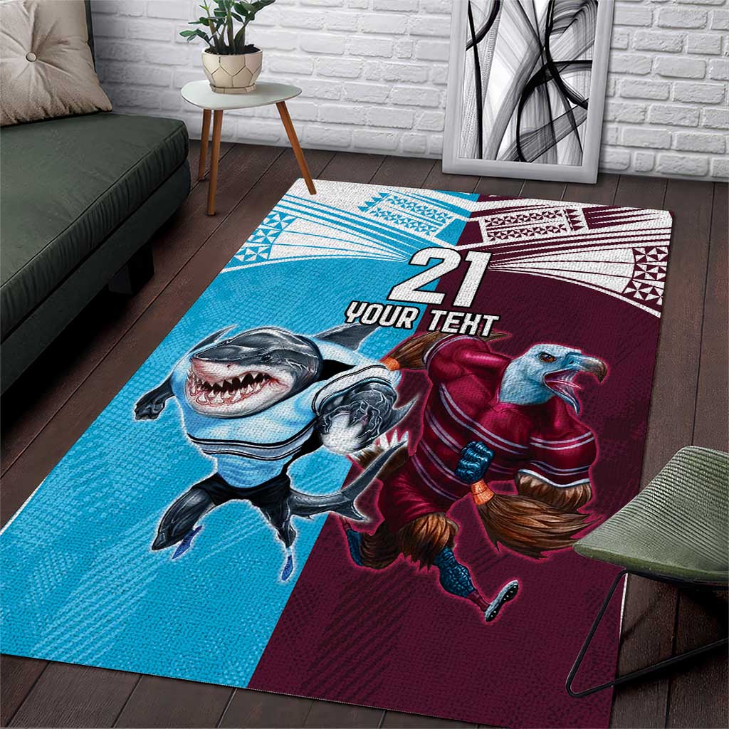 Custom Sea Eagles And Sharks Rugby Area Rug Sporty Style - Vibe Hoodie Shop