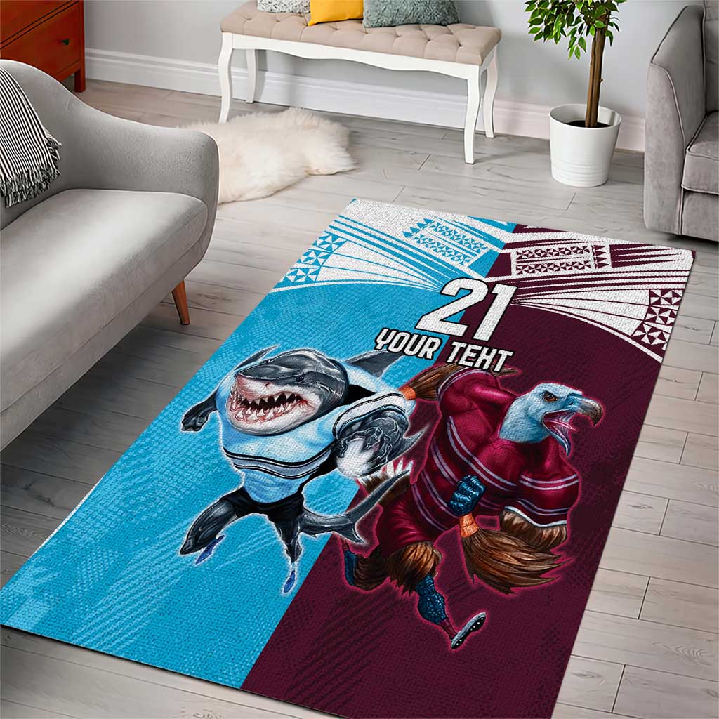 Custom Sea Eagles And Sharks Rugby Area Rug Sporty Style - Vibe Hoodie Shop