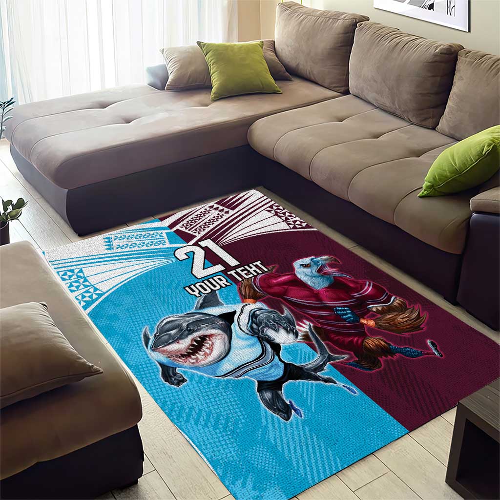 Custom Sea Eagles And Sharks Rugby Area Rug Sporty Style - Vibe Hoodie Shop