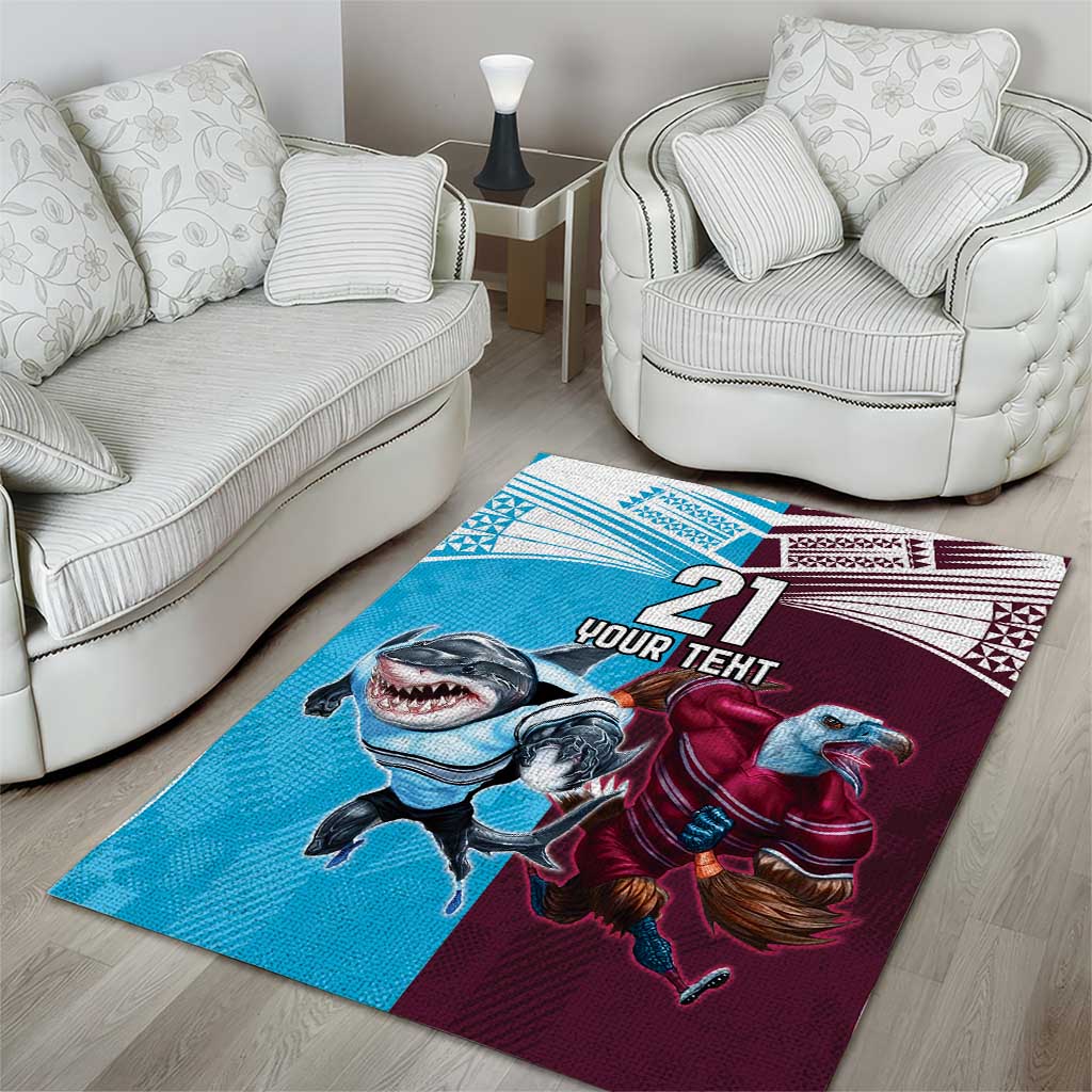 Custom Sea Eagles And Sharks Rugby Area Rug Sporty Style - Vibe Hoodie Shop