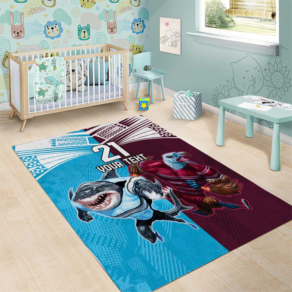 Custom Sea Eagles And Sharks Rugby Area Rug Sporty Style - Vibe Hoodie Shop