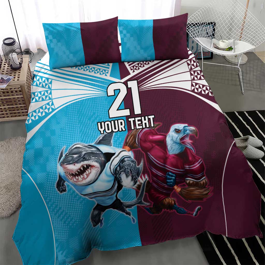 Custom Sea Eagles And Sharks Rugby Bedding Set Sporty Style - Vibe Hoodie Shop