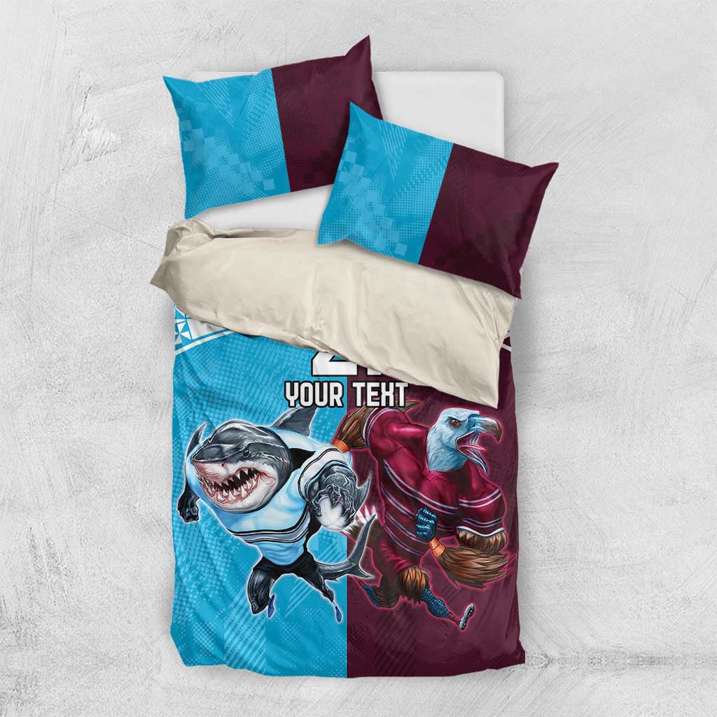 Custom Sea Eagles And Sharks Rugby Bedding Set Sporty Style - Vibe Hoodie Shop