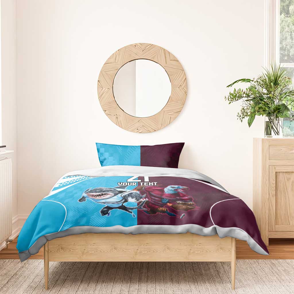 Custom Sea Eagles And Sharks Rugby Bedding Set Sporty Style - Vibe Hoodie Shop