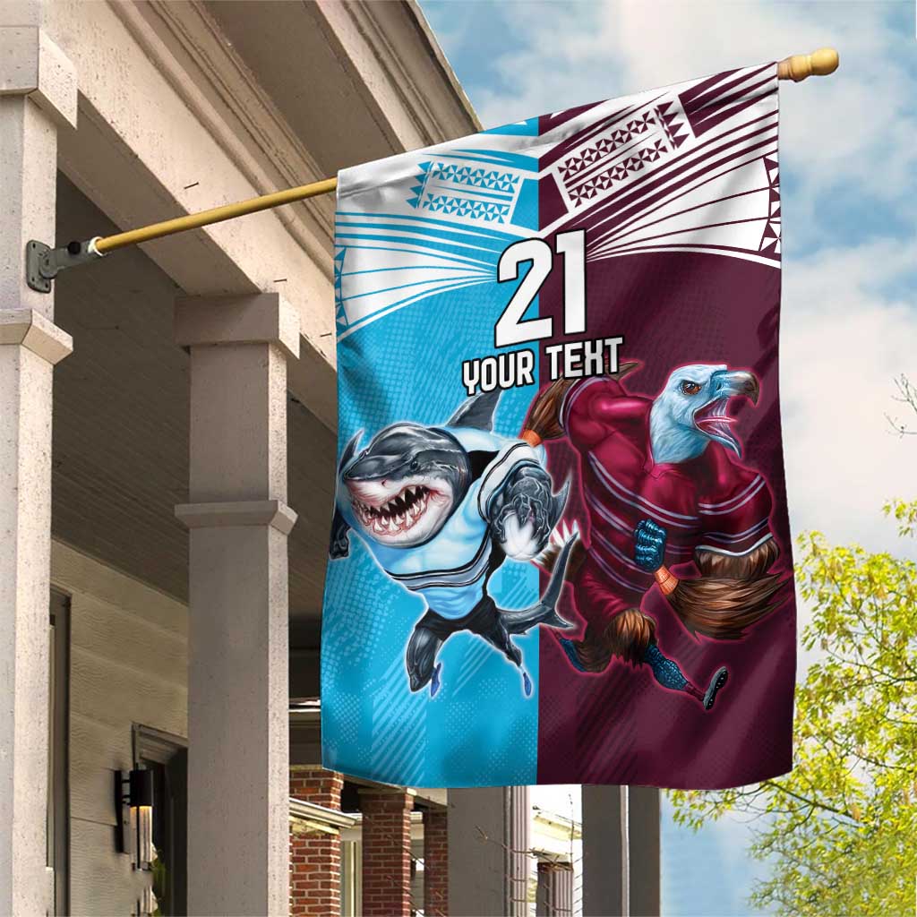 Custom Sea Eagles And Sharks Rugby Garden Flag Sporty Style - Vibe Hoodie Shop