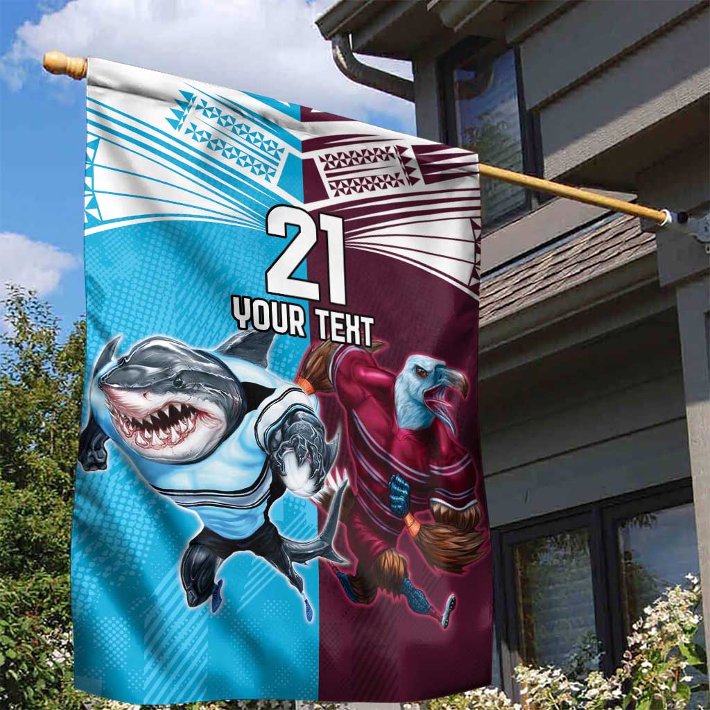 Custom Sea Eagles And Sharks Rugby Garden Flag Sporty Style - Vibe Hoodie Shop